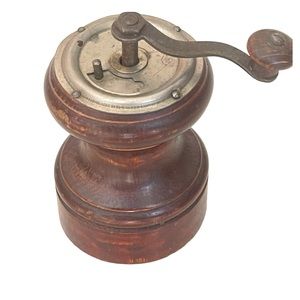 Antique French Fruitwood Pepper Spice Grinder Circa 1900